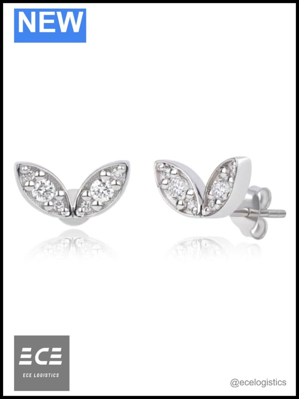 Sterling Silver Lab Grown Diamond Stud Earrings for Women Hypoallergenic